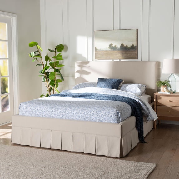 Baxton Studio Astin Modern Platform Bed, Queen, Beige