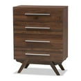 thumbnail image 1 of Baxton Studio Auburn Mid-Century Modern Walnut Brown Finished Wood 4-Drawer Chest, 1 of 10