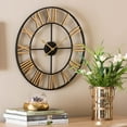 thumbnail image 1 of Baxton Studio Auden Industrial Wall Clock, Analog Design, Gold, 1 of 4
