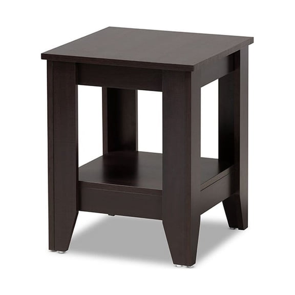 Baxton Studio Audra Modern and Contemporary Dark Brown Finished Wood End Table