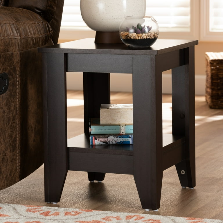 Dark brown wood end cheap table