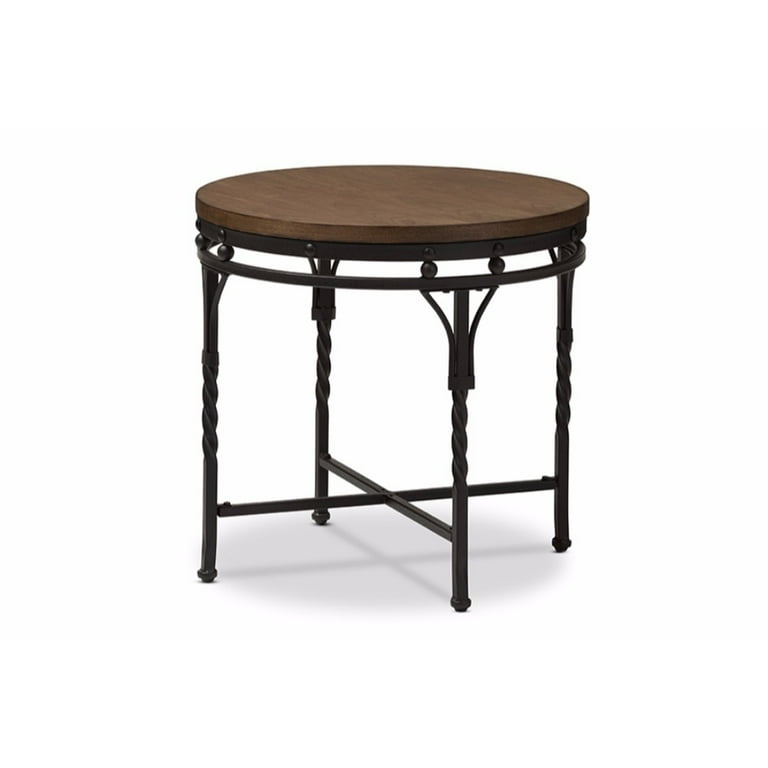 Baxton Studio Austin Vintage Industrial Antique Bronze Round End Table Baxton Studio Austin Vintage Industrial Antique Bronze Round End Table