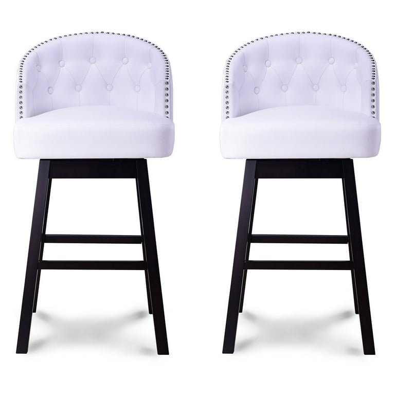 Baxton Studio Avril Modern and Contemporary Brown Faux Leather Tufted Swivel Barstool with Nail heads Trim - Set of 2 Baxton Studio Avril Modern and Contemporary Brown Faux Leather Tufted Swivel Barstool with Nail heads Trim - Set of 2