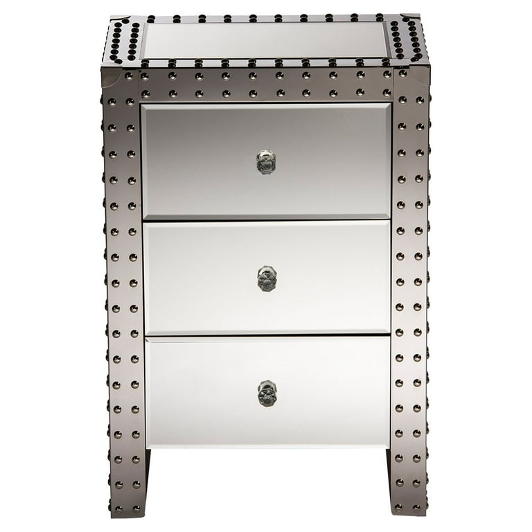 Baxton Studio Azura Modern and Contemporary Hollywood Regency Glamour Style Nightstand Bedside Table Baxton Studio Azura Modern and Contemporary Hollywood Regency Glamour Style Nightstand Bedside Table