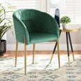 thumbnail image 1 of Baxton Studio Ballard Modern Luxe and Glam Green Velvet Fabric Upholstered and Gold Finished Metal Dining Chair, 1 of 7