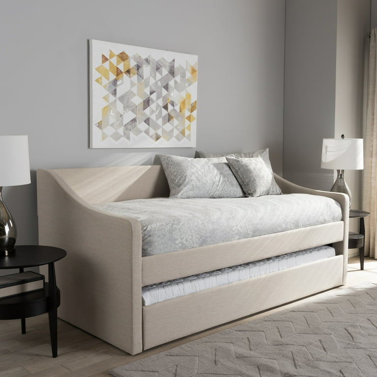 Baxton Studio Barnstorm Modern and Contemporary Grey Fabric Upholstered Daybed with Guest Trundle Bed Baxton Studio Barnstorm Modern and Contemporary Grey Fabric Upholstered Daybed with Guest Trundle Bed