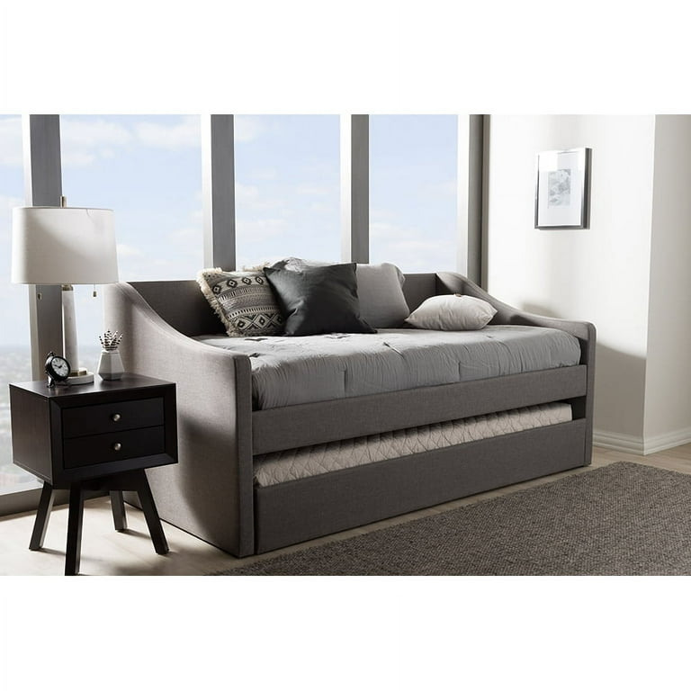 Baxton Studio Barnstorm Modern and Contemporary Grey Fabric Upholstered Daybed with Guest Trundle Bed Baxton Studio Barnstorm Modern and Contemporary Grey Fabric Upholstered Daybed with Guest Trundle Bed