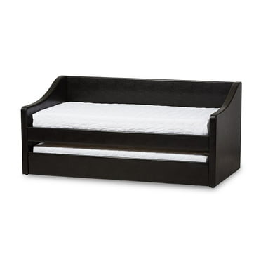 Baxton Studio Barnstorm Modern and Contemporary Faux Leather Upholstered Daybed with Guest Trundle Bed, Multiple Colors