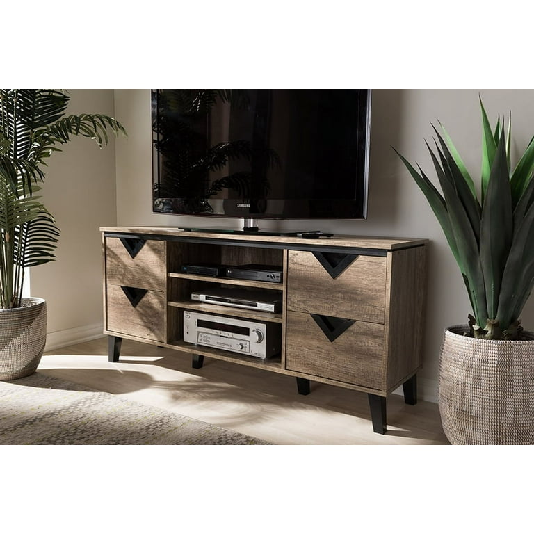 Baxton Studio Beacon Modern and Contemporary Light Brown Wood 55-Inch TV Stand Baxton Studio Beacon Modern and Contemporary Light Brown Wood 55-Inch TV Stand