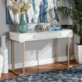 thumbnail image 1 of Baxton Studio Beagan Modern and Contemporary White Finished Wood and Gold Metal 2-Drawer Console Table, 1 of 10