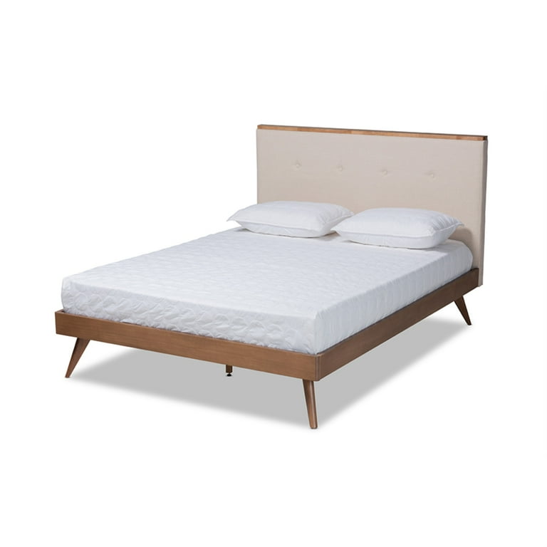 Baxton Studio Saki Mid-Century Modern Walnut Brown Finished Wood Queen Size Platform Bed Baxton Studio Saki Mid-Century Modern Walnut Brown Finished Wood Queen Size Platform Bed