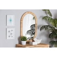 thumbnail image 1 of Baxton Studio Bella Modern Bohemian Natural Brown Mahognay Wood and Natural Rattan Oval Mirror, 1 of 5