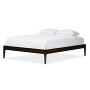 Baxton Studio Bentley Mid-Century Modern Solid Wood Bed Frame, Multiple Finishes, Multiple Sizes