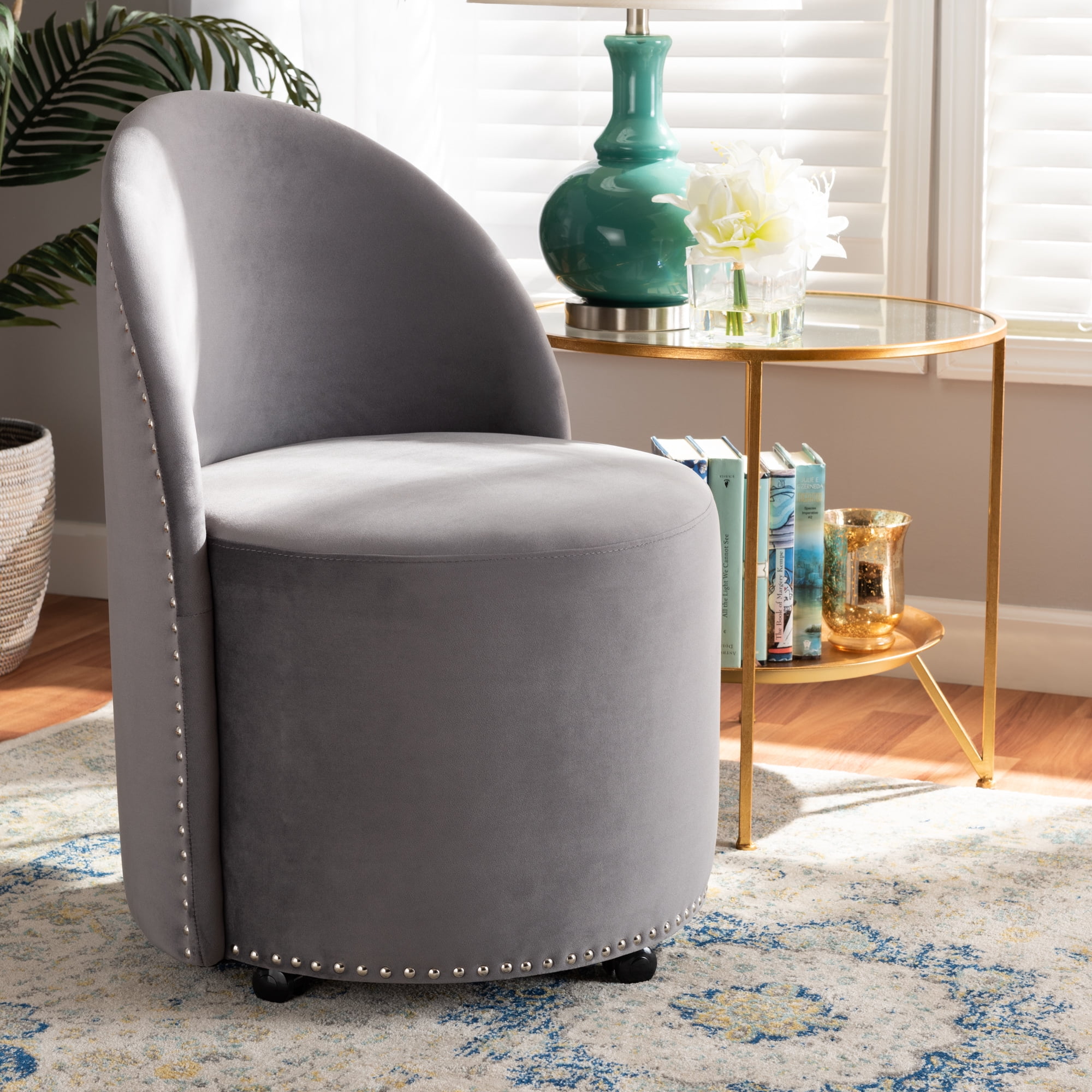 Baxton Studio Bethel Bucket Chair, Grey