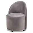 thumbnail image 1 of Baxton Studio Bethel Glam and Luxe Grey Velvet Fabric Upholstered Rolling Accent Chair, 1 of 5