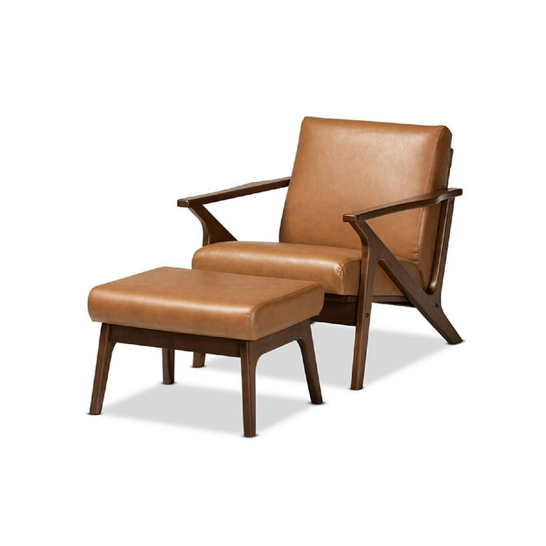 Baxton Studio Bianca Mid-Century Modern Walnut Brown Finished Wood and Tan Faux Leather Effect Sofa Baxton Studio Bianca Mid-Century Modern Walnut Brown Finished Wood and Tan Faux Leather Effect Sofa