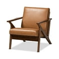 thumbnail image 1 of Baxton Studio Bianca Mid-Century Modern Walnut Brown Finished Wood and Tan Faux Leather Effect Lounge Chair, 1 of 7