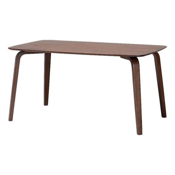 Baxton Studio Billie Wood Dining Table Bentwood Leg Table with Rectangular Top