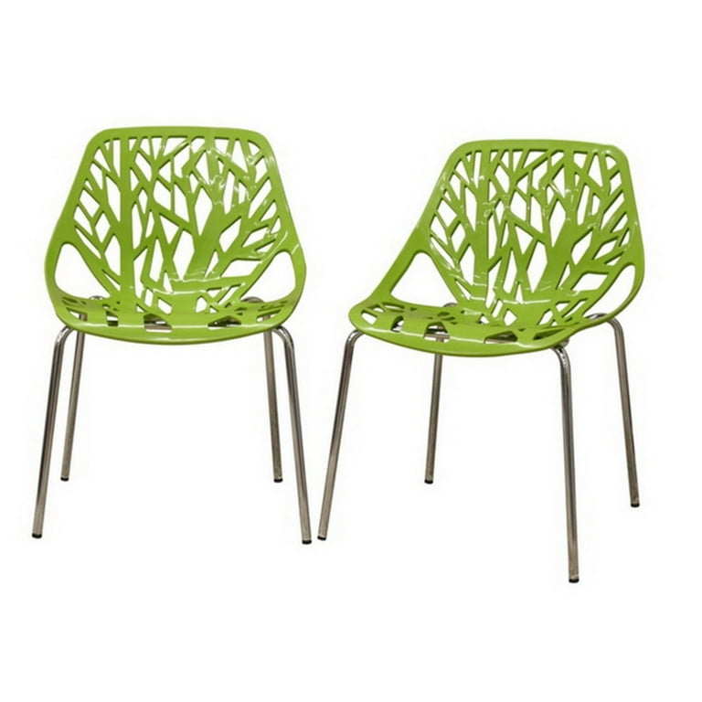 Baxton Studio Modern Birch Sapling Green Finished Plastic Dining Chair - Set of 2 Baxton Studio Modern Birch Sapling Green Finished Plastic Dining Chair - Set of 2