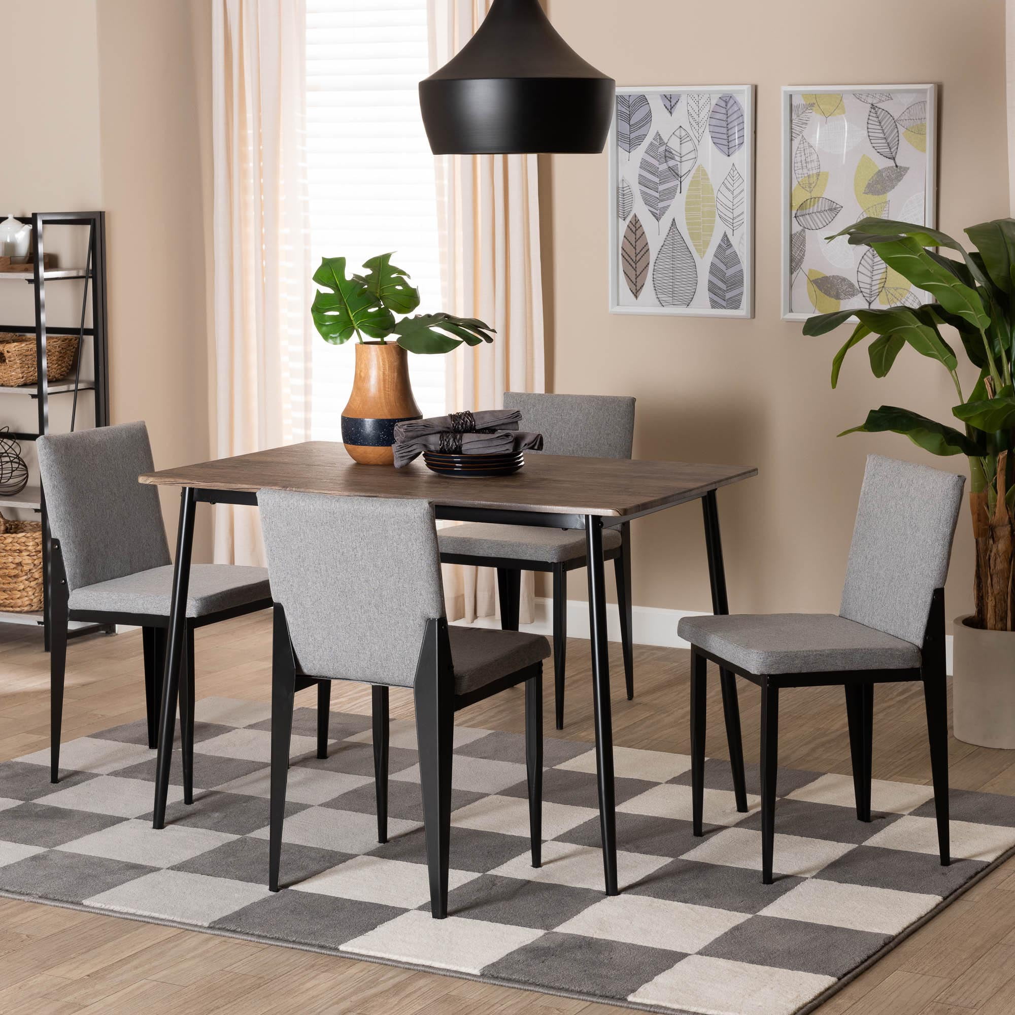 Baxton Studio Bishop Industrial Dining Set, 5-Piece, Black