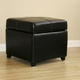 thumbnail image 1 of Baxton Studio Black Full Leather Storage Cube Ottoman, 1 of 11