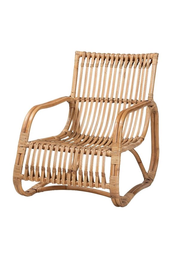 Baxton Studio Blanca Modern Bohemian Natural Rattan Accent Chair