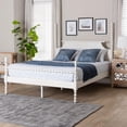 thumbnail image 1 of Baxton Studio Bobbin Mid-Century Platform Bed, Queen, White, 1 of 8