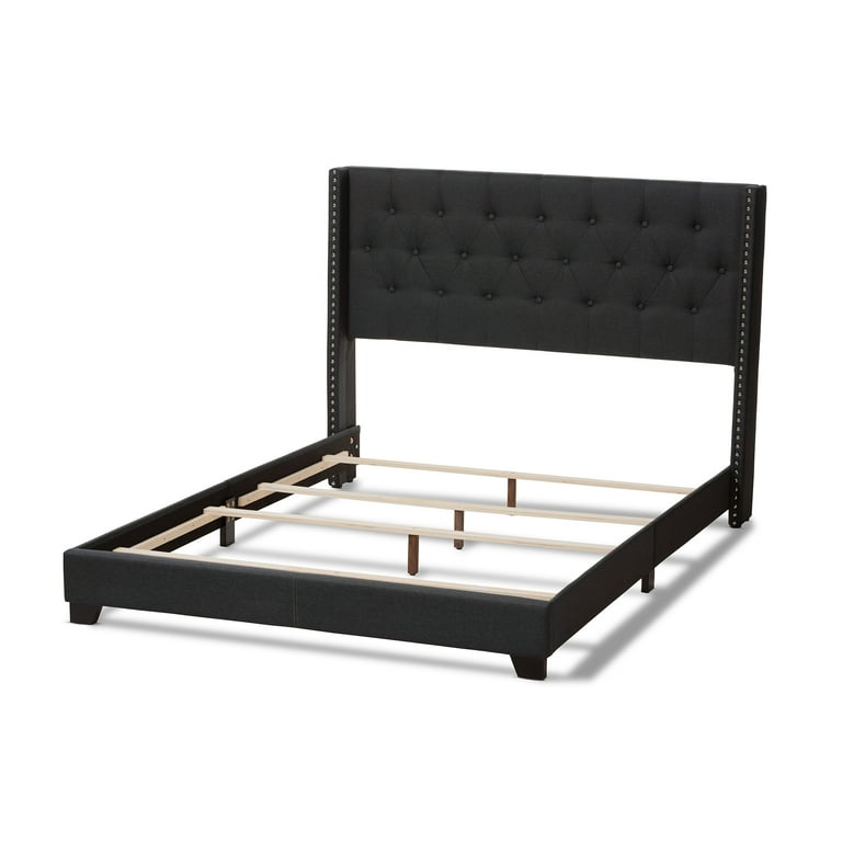 Baxton Studio Brady Modern and Contemporary Beige Fabric Upholstered Queen Size Bed