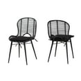 thumbnail image 1 of bali & pari Bohemian Black Finished Rattan and Metal 2-Piece Dining Chair Set, 1 of 11