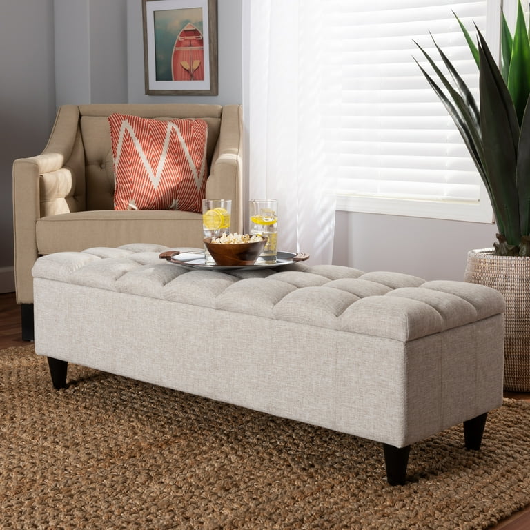 Baxton Studio Brette Mid-Century Modern Beige Fabric