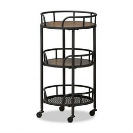 Baxton Studio Bristol Rustic Industrial Style Metal and Wood Mobile Serving Cart Baxton Studio Bristol Rustic Industrial Style Metal and Wood Mobile Serving Cart
