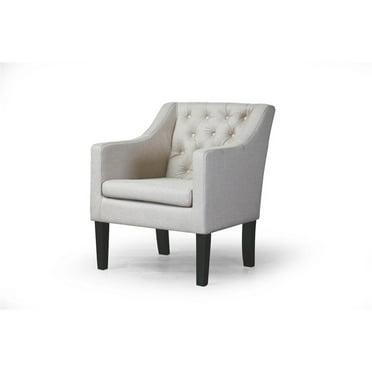 Baxton Studio Brittany Tufted Accent Chair in Beige and Black