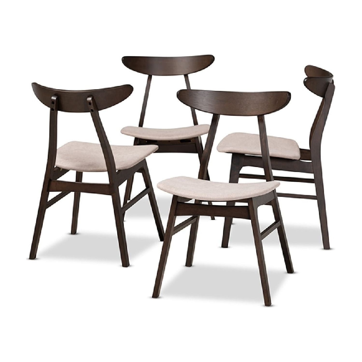 Parsons High Slat Side Chair in Beige with Cane & Wood Finish