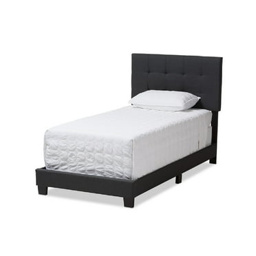 Baxton Studio Brookfield Modern and Contemporary Charcoal Gray Fabric Twin Size Bed