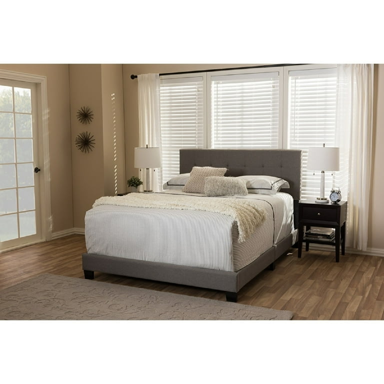 Baxton Studio Brookfield Modern and Contemporary Grey Fabric Upholstered Grid-tufting Queen Size Bed Baxton Studio Brookfield Modern and Contemporary Grey Fabric Upholstered Grid-tufting Queen Size Bed