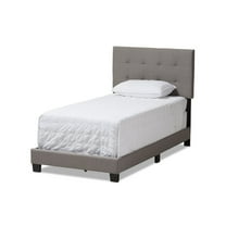 Baxton Studio Brookfield Modern and Contemporary Light Gray Fabric Twin Size Bed