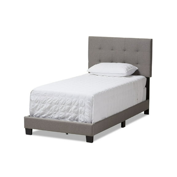 Baxton Studio Brookfield Modern and Contemporary Light Gray Fabric Twin Size Bed