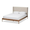 thumbnail image 1 of Baxton Studio Brooklyn Mid-Century Modern Walnut Wood Platform Bed, Multiple Sizes, Multiple Colors, 1 of 21