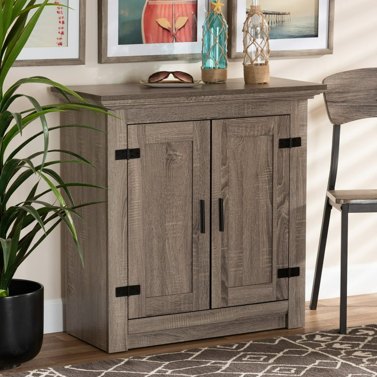 Baxton Studio Bruce Modern Contemporary Farmhouse Oak Brown