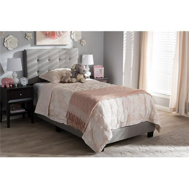 Baxton Studio Brookfield Modern and Contemporary Light Grey Fabric Twin Size Bed Baxton Studio Brookfield Modern and Contemporary Light Grey Fabric Twin Size Bed