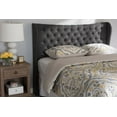 thumbnail image 1 of Baxton Studio Cadence Modern and Contemporary Dark Grey Fabric Button-Tufted Queen Size Winged Headboard, 1 of 6