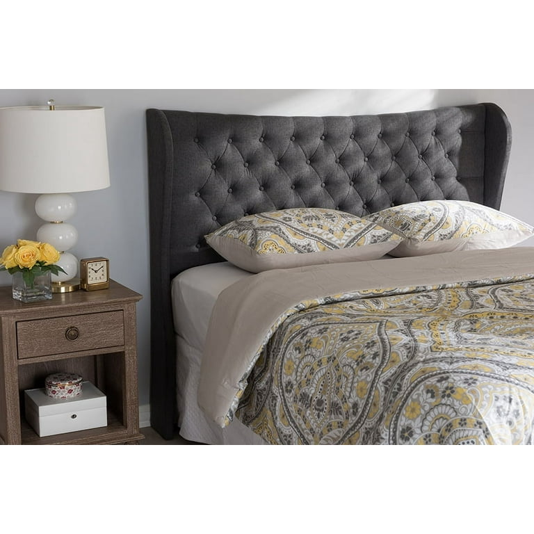 Baxton Studio Viviana Modern and Contemporary Grey Fabric Upholstered Button-tufted Queen Size Headboard Baxton Studio Viviana Modern and Contemporary Grey Fabric Upholstered Button-tufted Queen Size Headboard