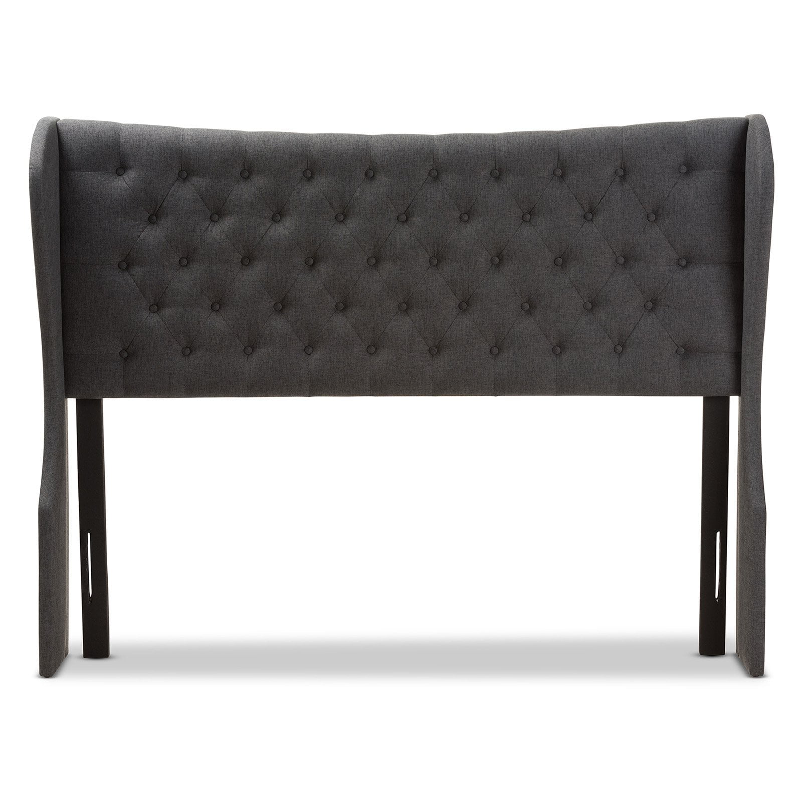 Baxton Studio Cadence Modern and Contemporary Dark Grey Fabric Button