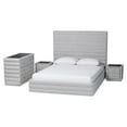 thumbnail image 1 of Baxton Studio Cadmus Gray Channel-Tufted Fabric King Size 4-Piece Bedroom Set, 1 of 6
