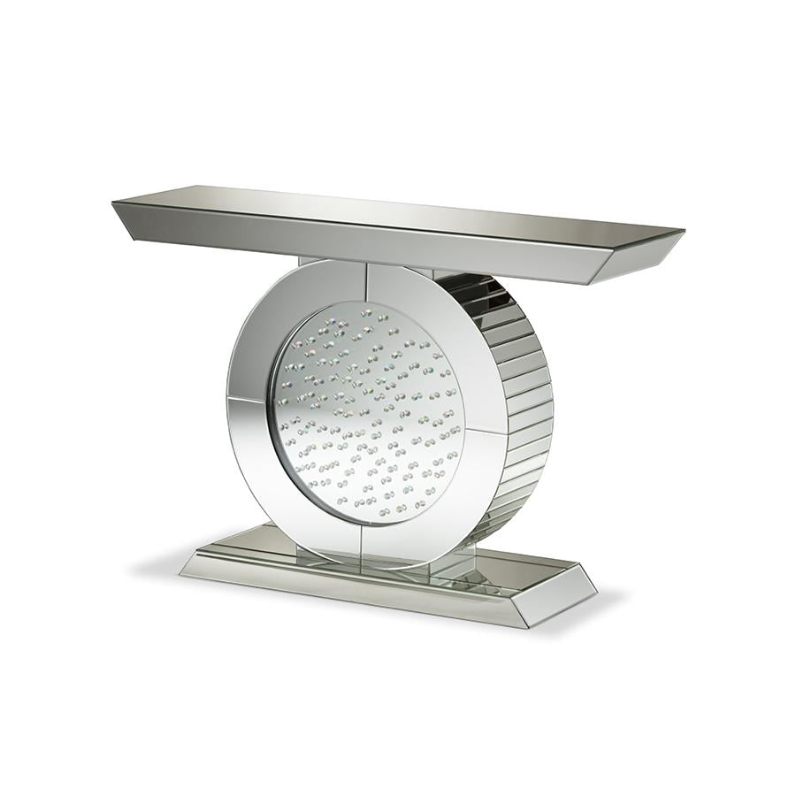 Elegant Cagney 46'' Silver Mirrored Glam Console Table