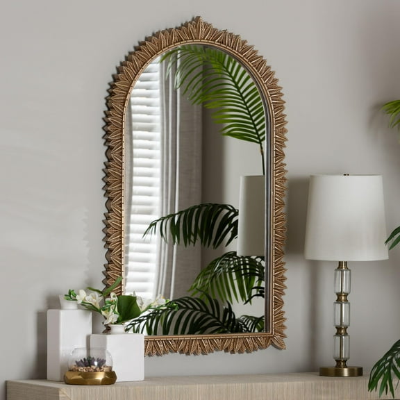 Baxton Studio Caitlin Vintage Mirror, Arch, Antique Gold