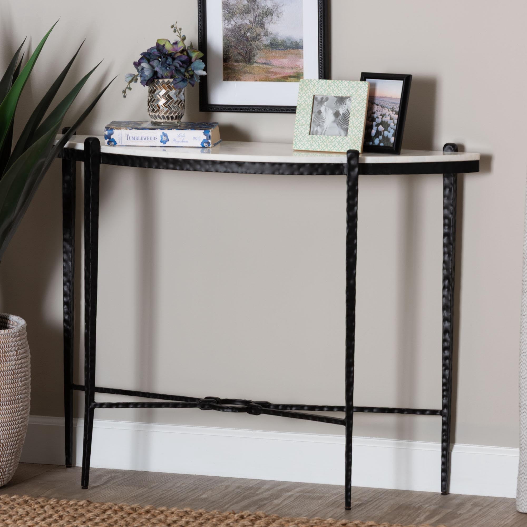 Baxton Studio Caledon Modern Console Table, Marble White