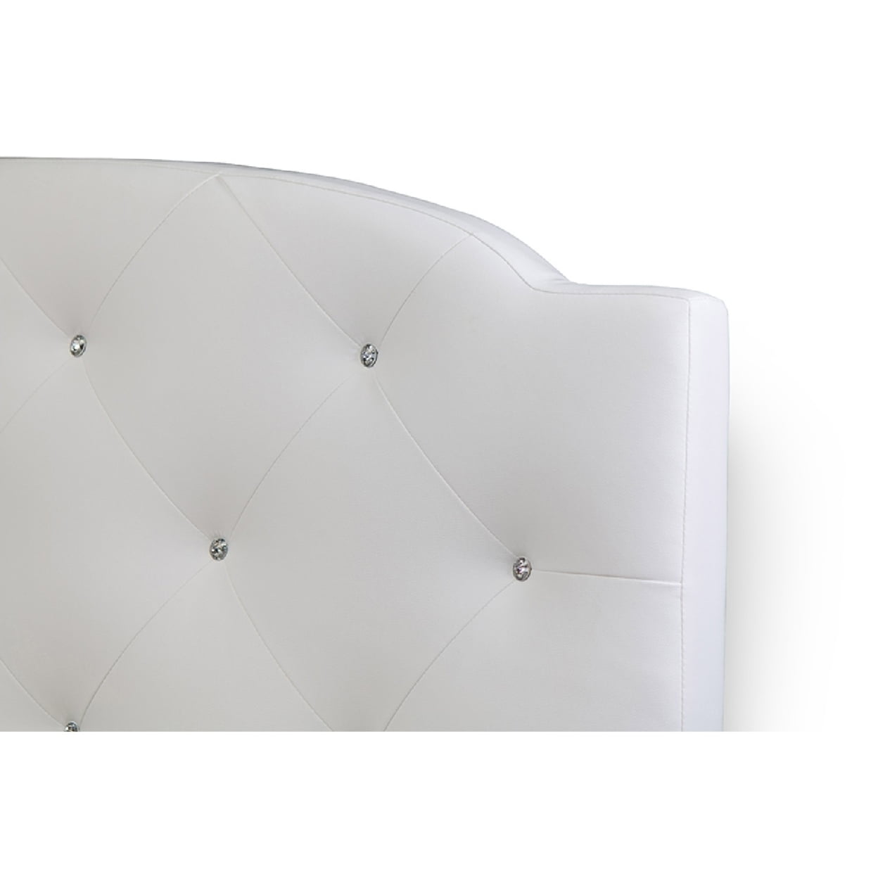 Canterbury Full Double White Faux Leather Tufted Platform Bed