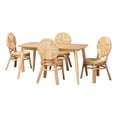 thumbnail image 1 of Baxton Studio Carita Modern Bohemian Natural Brown Rattan 5-Piece Dining Set, 1 of 10