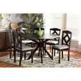 thumbnail image 1 of Baxton Studio Carlin Modern Transitional Grey Fabric Upholstered and Dark Brown Finished Wood 7-Piece Dining Set, 1 of 7